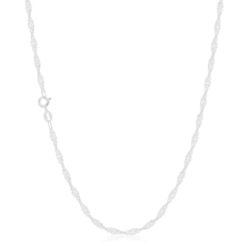 ruby and diamond engagement ring Sterling Silver 40cm Singapore Twist Chain