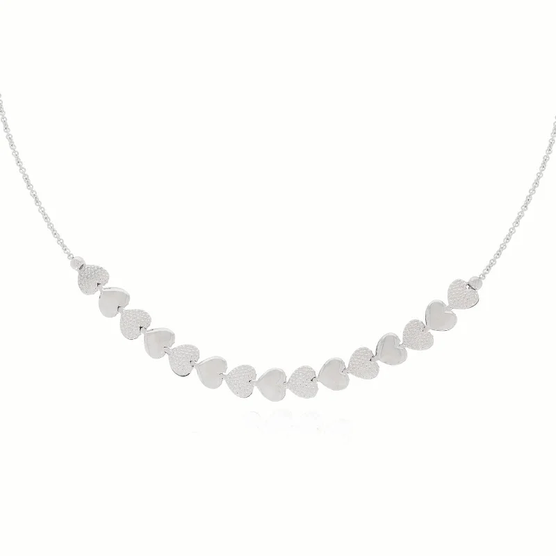 hammered sterling silver band Sterling Silver 45 cm Heart Necklace