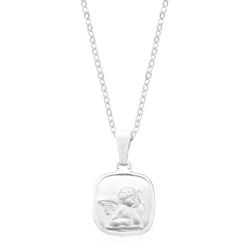 unique silver branch ring Sterling Silver 45cm Angel Necklace