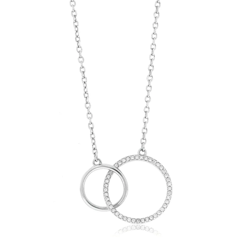 diamond tennis bracelet real Sterling Silver 45cm with Round White Cubic Zirconia Circle Necklace