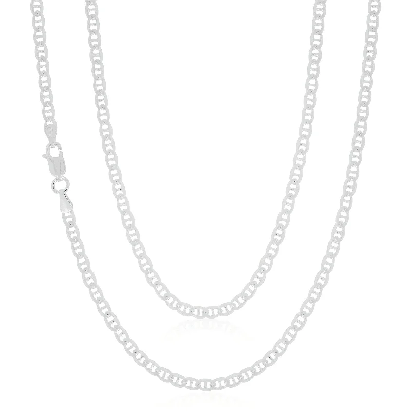 crystal-studded gold ring Sterling Silver 50cm Anchor Chain