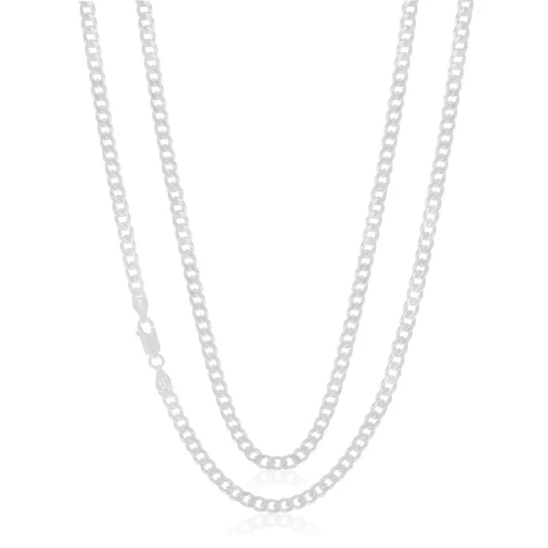men’s sterling silver cufflinks Sterling Silver 60cm Bevel Diamond Cut Curb Chain