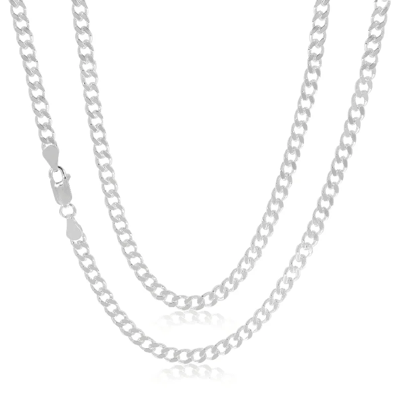 dainty gemstone chain bracelet Sterling Silver 70cm Diamond Cut Curb Chain