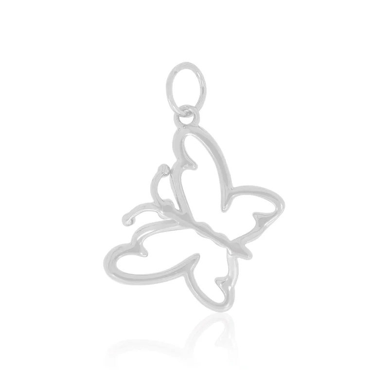 handcrafted crystal quartz ring Sterling Silver Butterfly Charm
