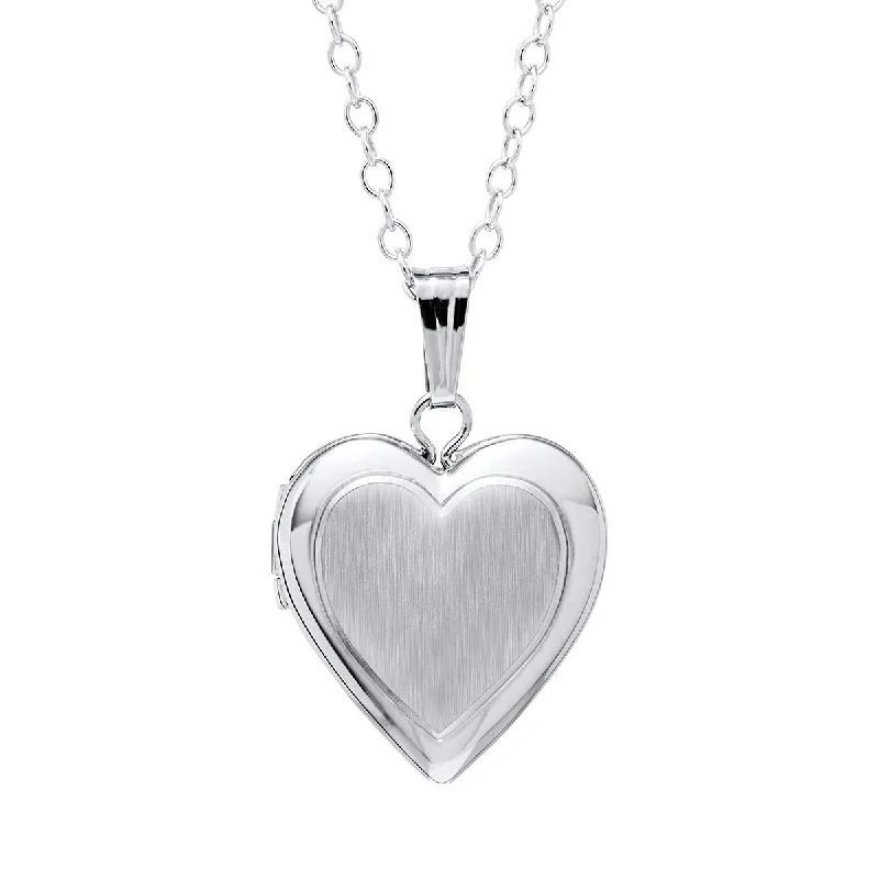 STERLING SILVER CHILDREN'S HEART LOCKET NECKLACE