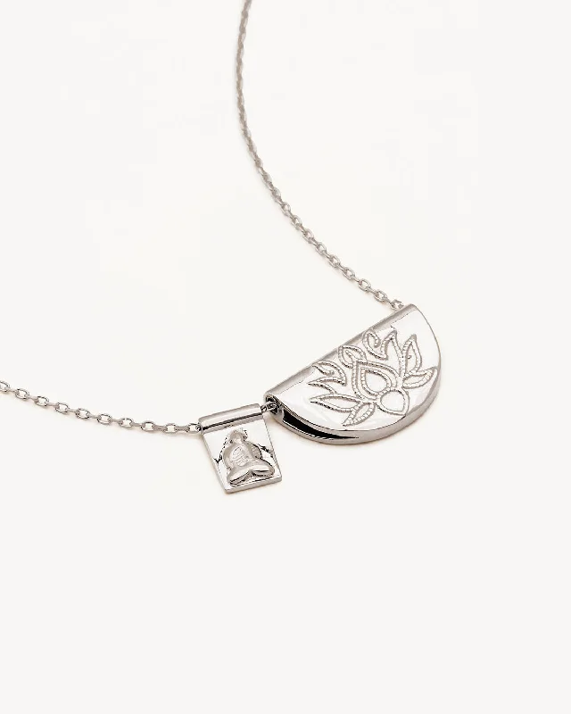 stackable gold bangle set Sterling Silver Lotus and Little Buddha Necklace