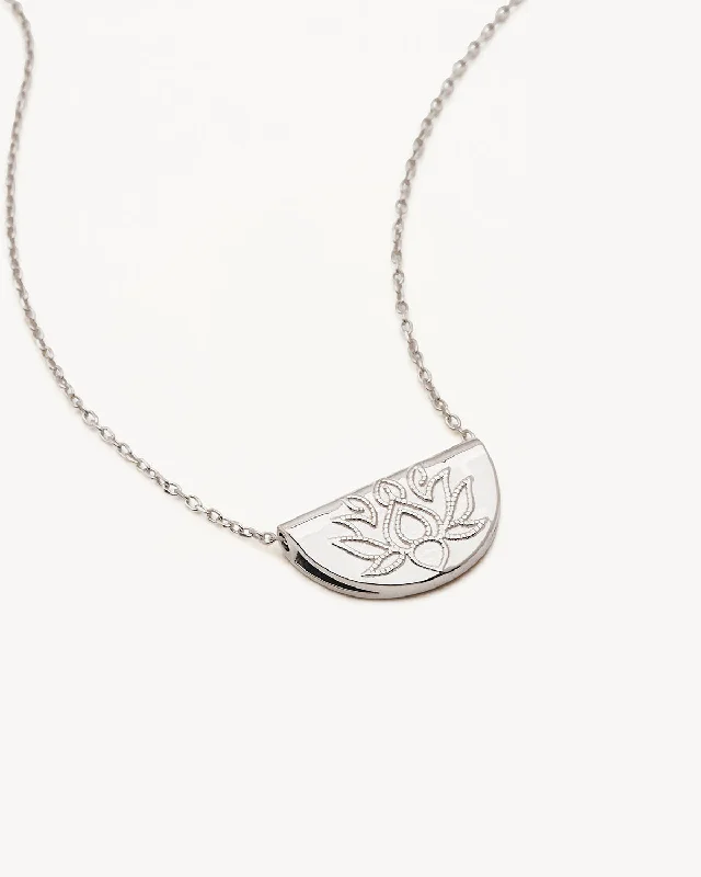 black tungsten wedding band for men Sterling Silver Lotus Short Necklace