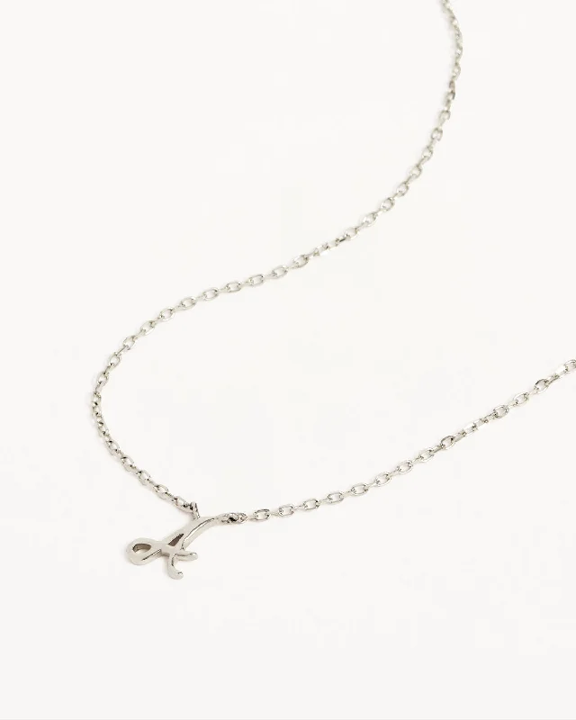 white gold necklace simple Sterling Silver Love Letter Necklace