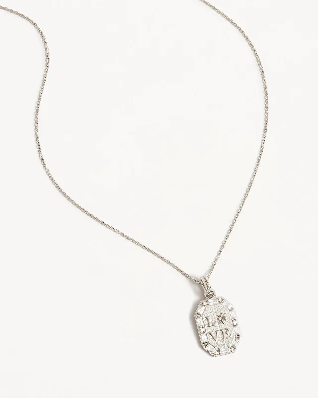 birthstone stacking rings set Sterling Silver Love Necklace