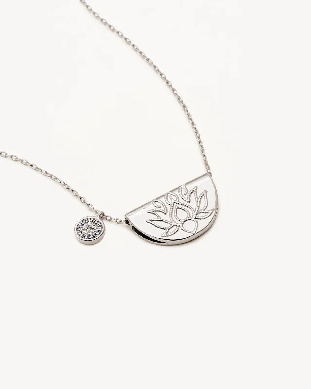 celestial sunburst necklace gold Sterling Silver Lucky Lotus Necklace