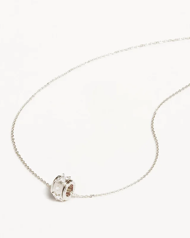luxury diamond eternity ring Sterling Silver No Rain, No Flowers Spinning Meditation Necklace