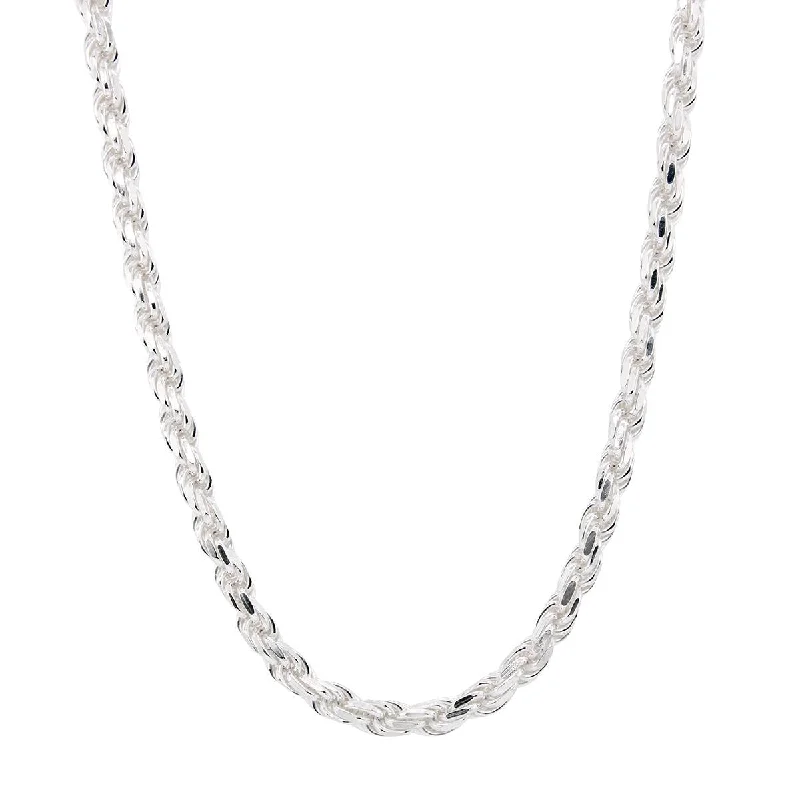 STERLING SILVER ROPE CHAIN NECKLACE