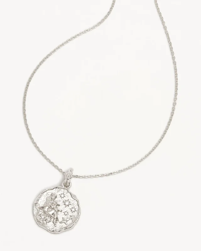 sterling silver braided ring Sterling Silver She is Zodiac Necklace - Sagittarius