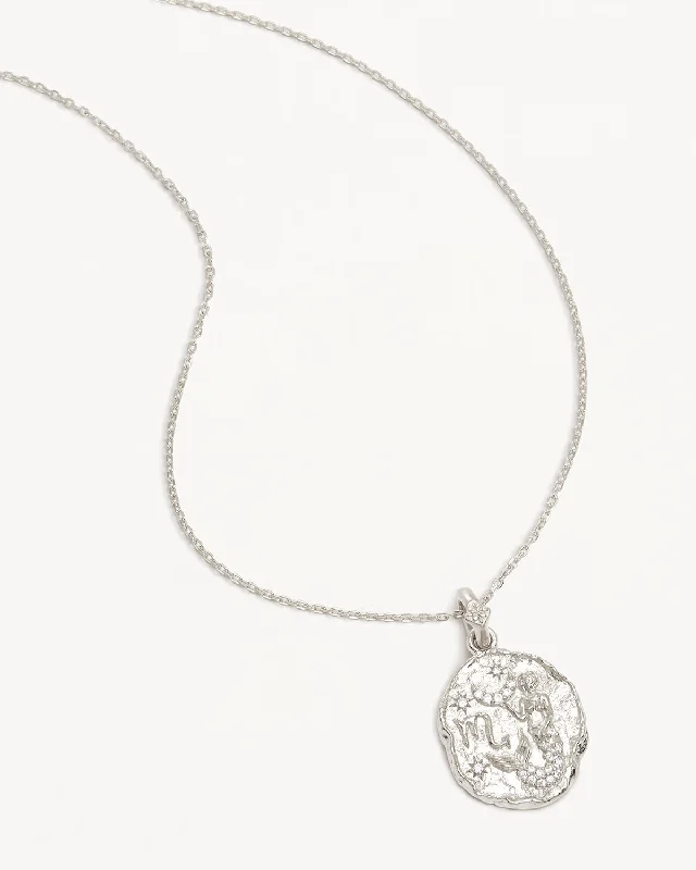 antique filigree wedding band Sterling Silver She is Zodiac Necklace - Scorpio