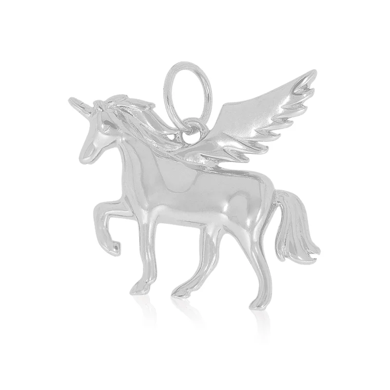vintage-inspired pearl brooch Sterling Silver Unicorn Pendant