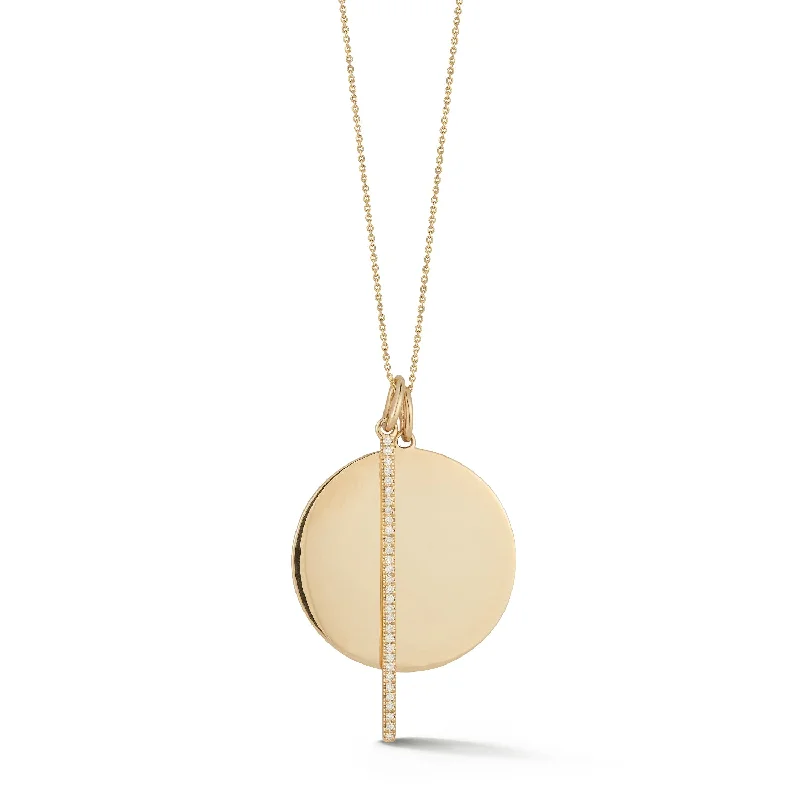 adjustable braided rope ring Sylvie Rose Disc and Pave Bar Necklace