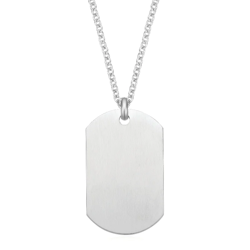 pearl stud earrings classic Tensity 50cm Stainless Steel Dog Tag Necklace