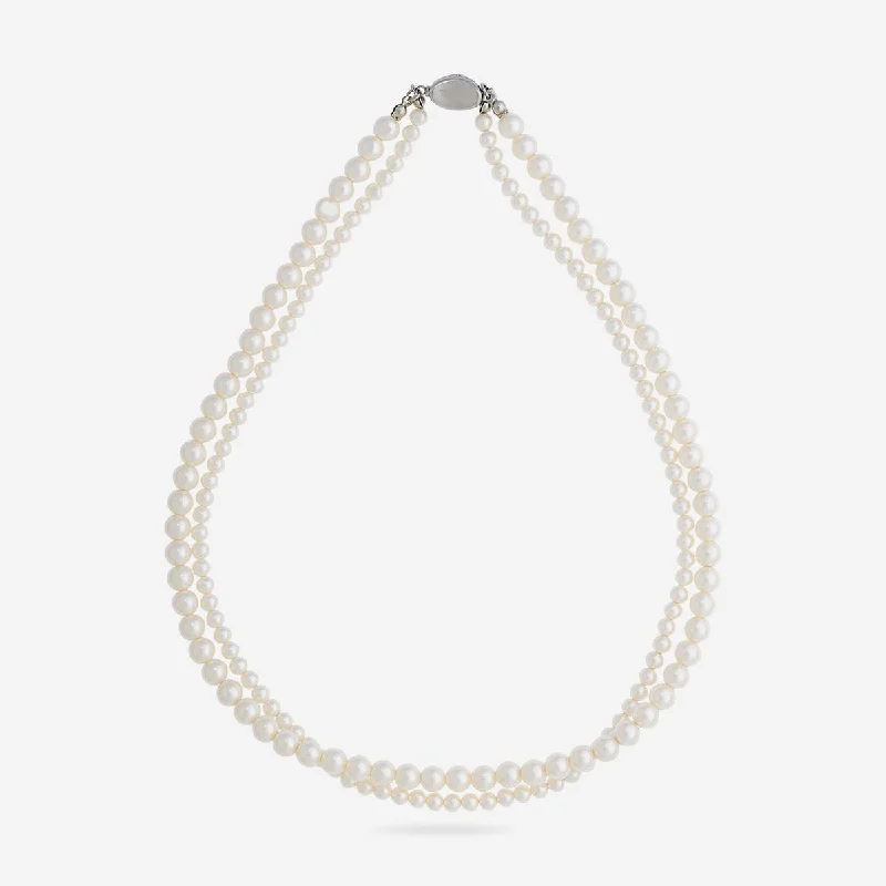 hammered silver pendant necklace Trendy Pearl Necklace 174310