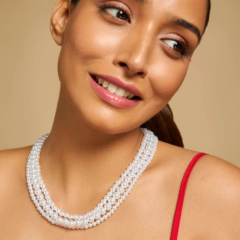 star-shaped cartilage stud earrings Trendy Pearl Necklace 174339