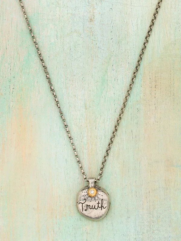 hexagon-shaped engagement ring unique Truth Necklace