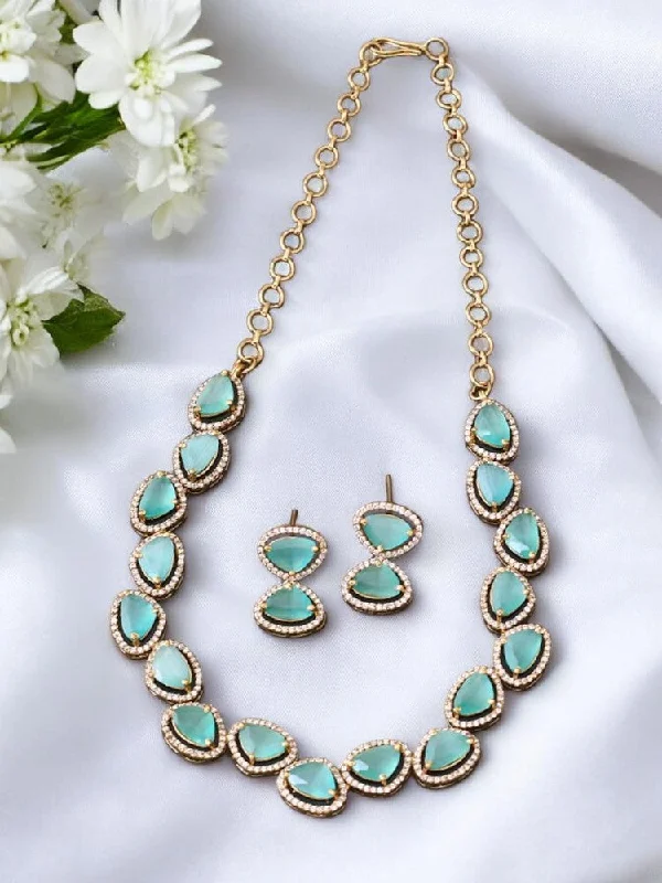 silver arrow pendant necklace Turquoise Friederike Victorian Jewellery Set - New Arrival