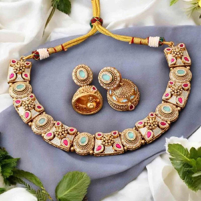 natural amethyst necklace Turquoise Kushala Antique Rajwadi Set