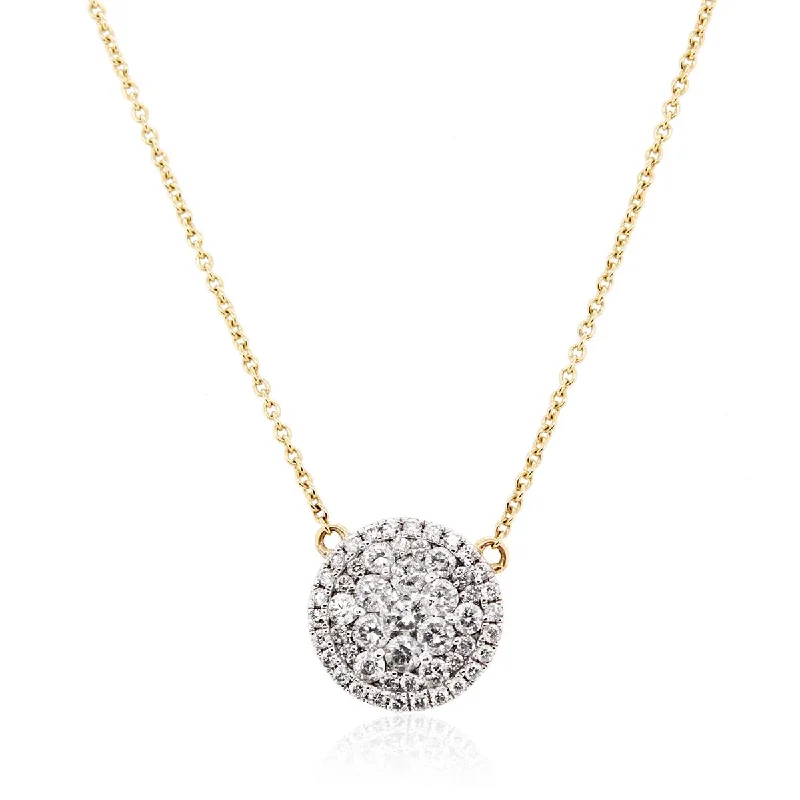 TWO-TONE GOLD DIAMOND PAVE NECKLACE, 1.05 CT TW