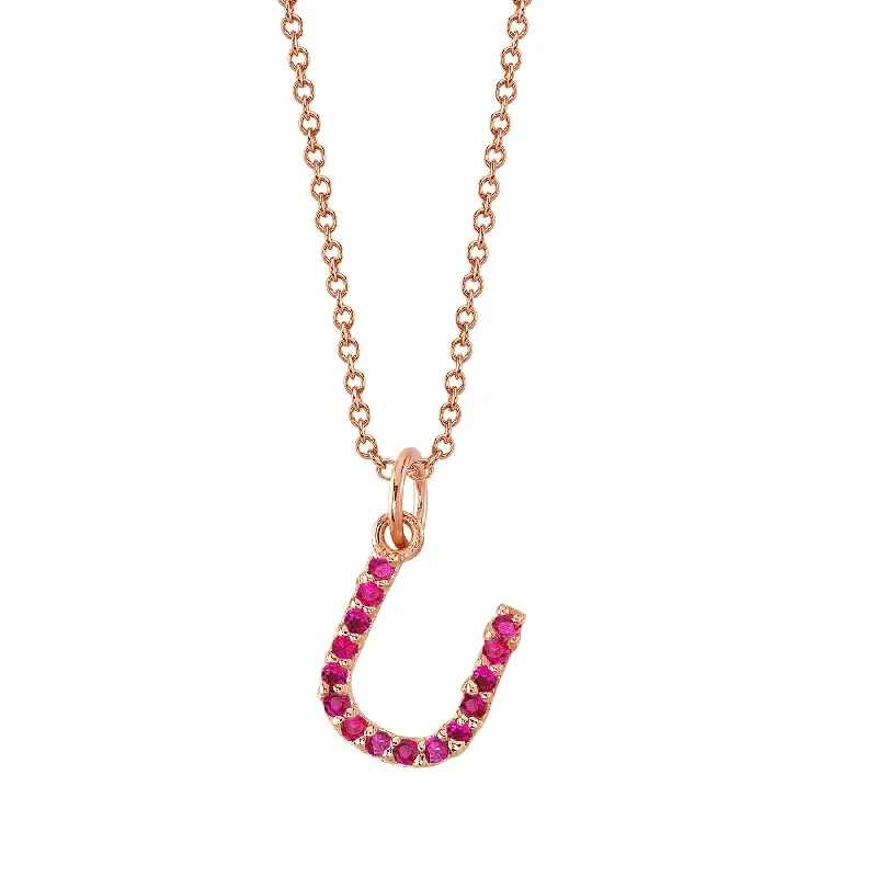 real tourmaline birthstone ring U Initial Birthstone Charm Necklace