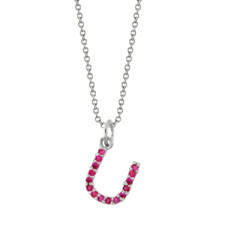 rose gold cartilage barbell U Initial Birthstone Charm Necklace