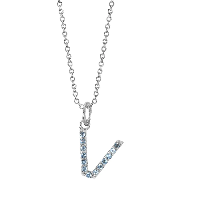handmade beaded stretch bracelet V Initial Birthstone Charm Necklace
