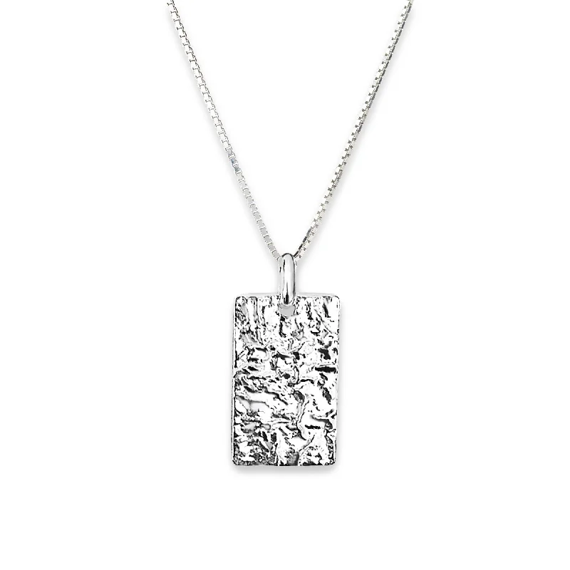 Organic Signet Silver Necklace