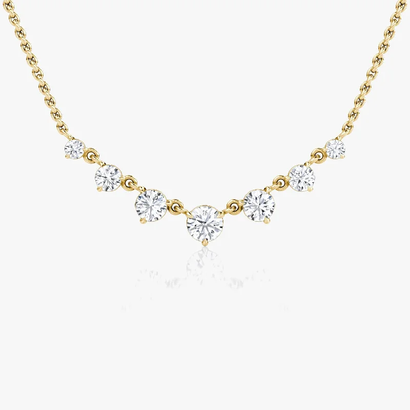 Linked 14K Gold Tennis Necklace w. 0.85ct Lab-Grown Diamonds