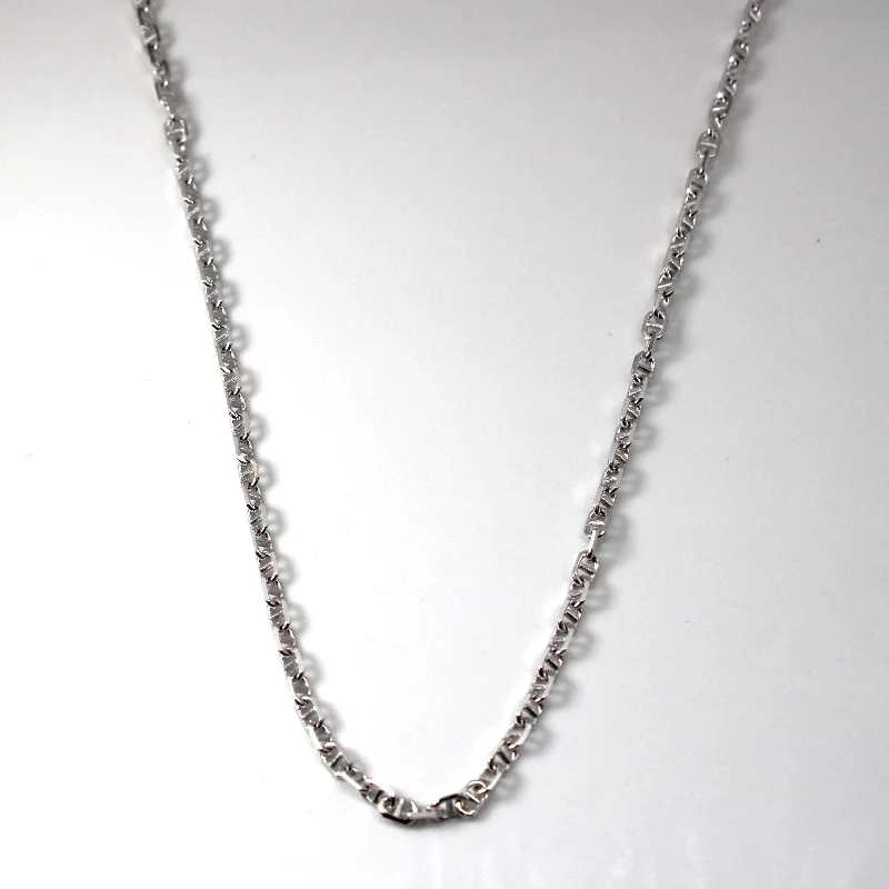 gold mesh bangle bracelet White Gold Anchor Chain | 20"|