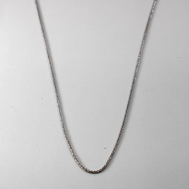handmade antique silver bangle White Gold Wheat Chain | 16"|