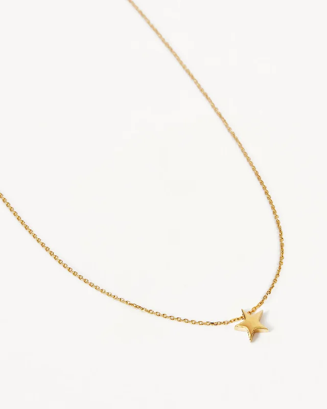 bold Cuban link bracelet men 9k Solid Gold Wishing on a Star Necklace
