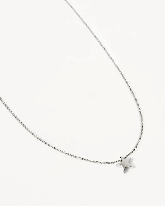 round-cut blue sapphire earrings Sterling Silver Wishing on a Star Necklace