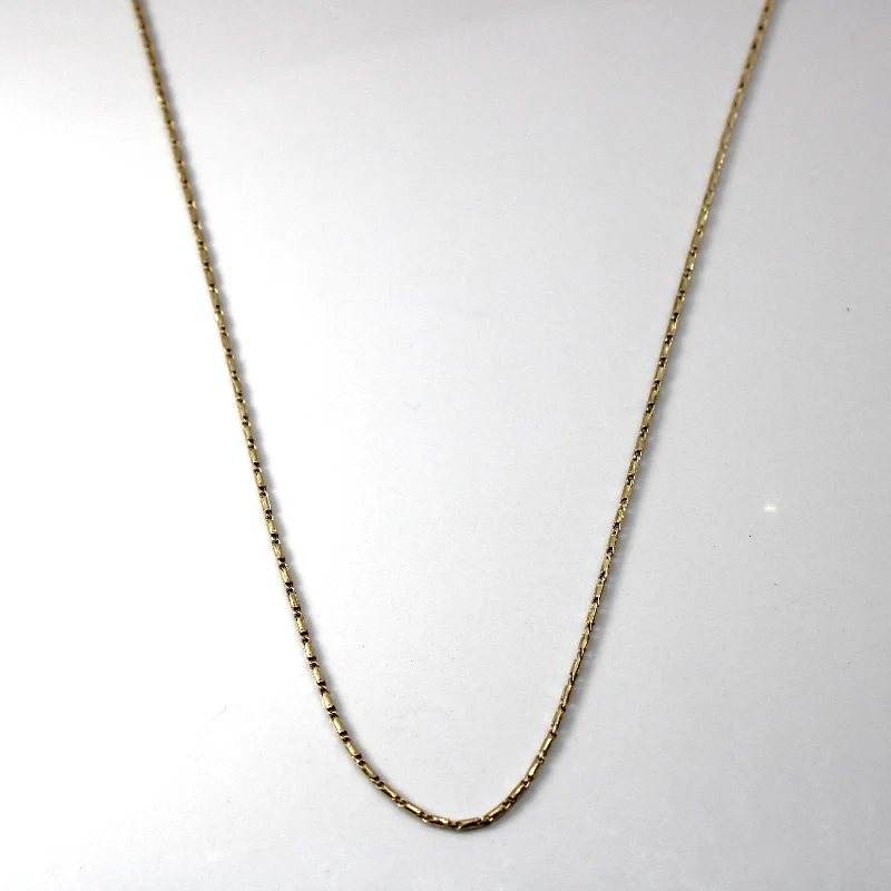 handcrafted opal inlay ring Yellow Gold Bar and Link Chain | 16"|