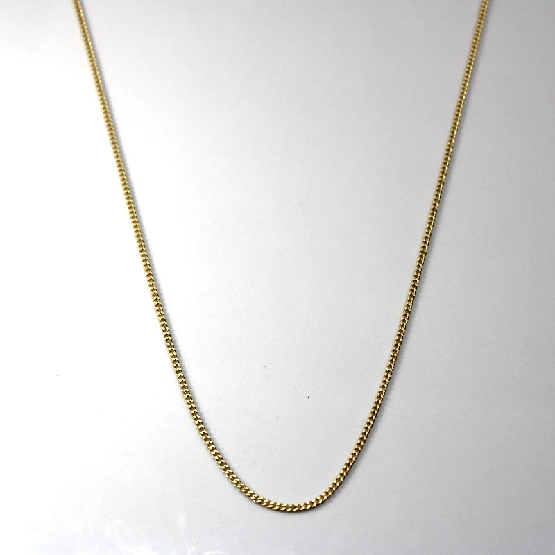 classic cubic zirconia pendant Yellow Gold Cable Link Chain | 20"|