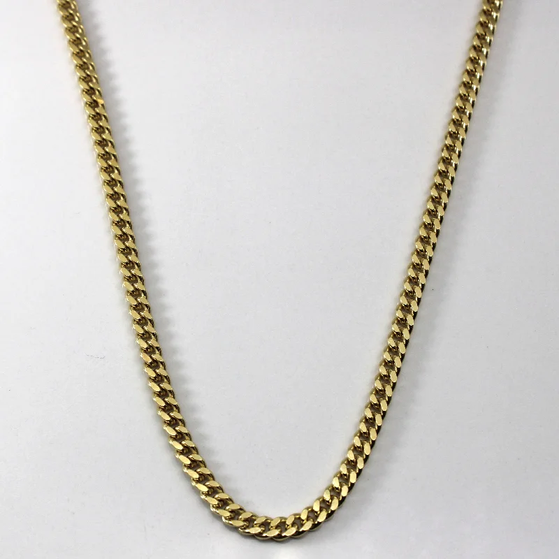 minimalist crystal quartz ring Yellow Gold Curb Link Chain | 14"|
