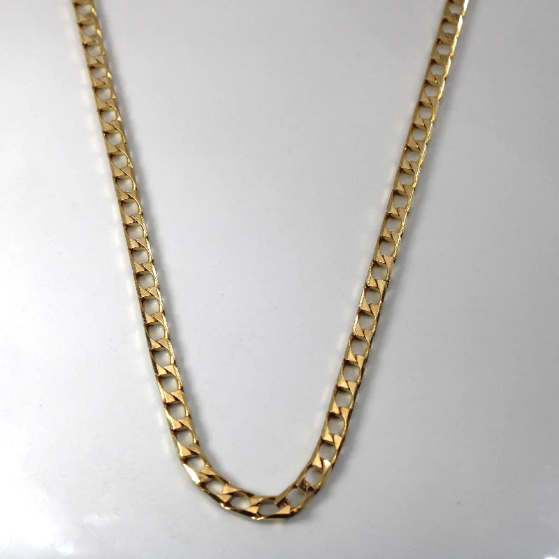 handmade braided leather necklace Yellow Gold Curb Link Chain | 20"|