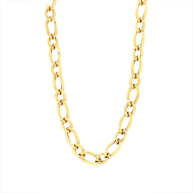 YELLOW GOLD FANCY LINK NECKLACE