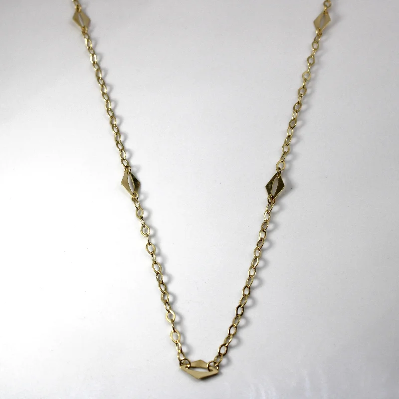 men’s black onyx bracelet Yellow Gold Long Rolo Link Chain | 38"|