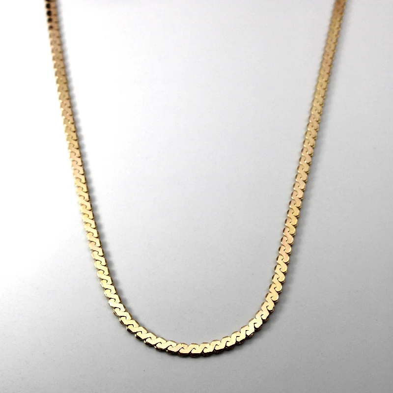 pearl and gold chain earrings Yellow Gold Serpentine Chain | 15.5"|