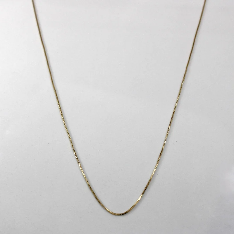 vintage-style floral brooch Yellow Gold Thin Box Chain | 22"|