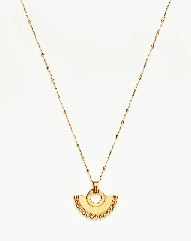 minimalist clover charm bracelet Zenyu Fan Necklace | 18ct Gold Plated