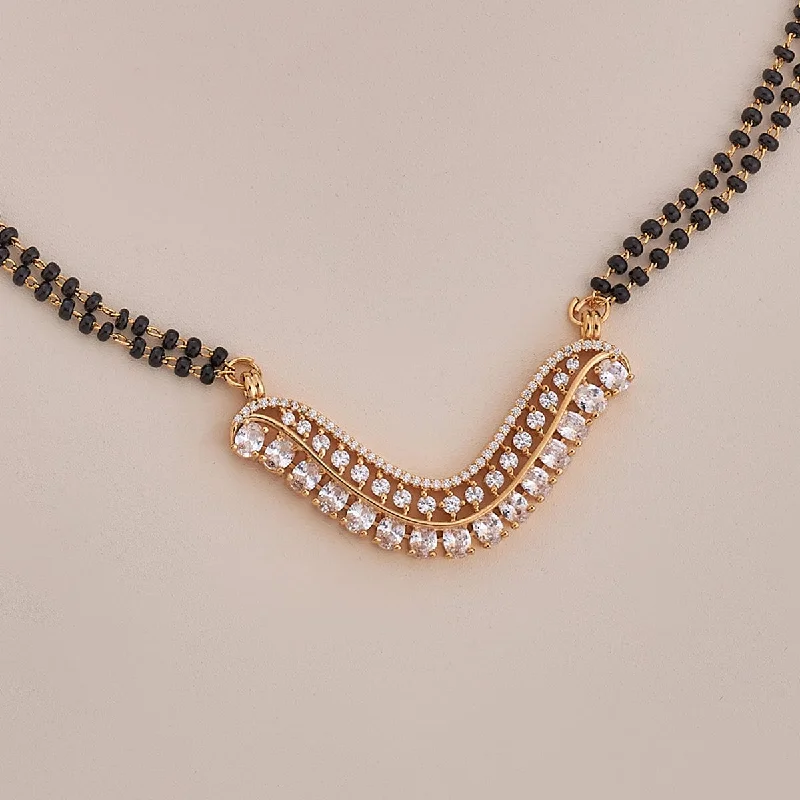 titanium black matte ring Zircon Mangalsutra 157995