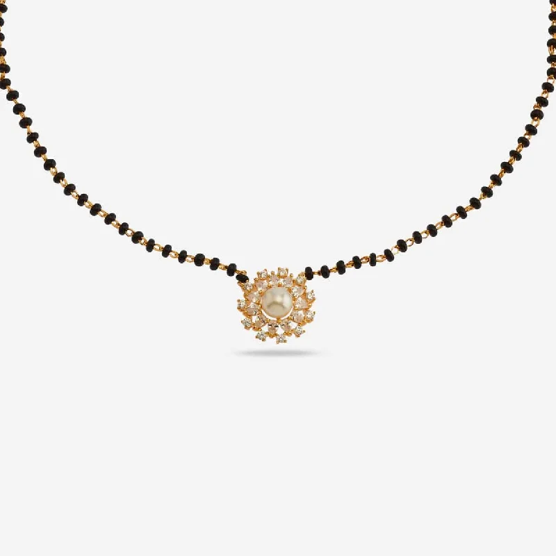 solid gold stacking rings set Zircon Mangalsutra 165986