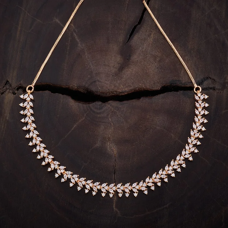 gold-plated figaro chain Zircon Necklace 162128
