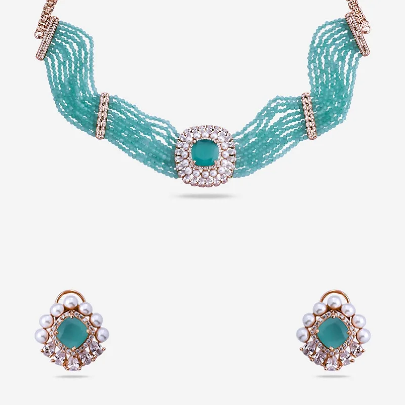 gold and turquoise statement ring Zircon Necklace 163813