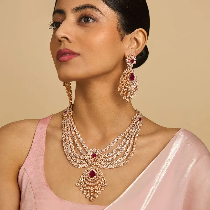 chunky silver hoop earrings Zircon Necklace 169352